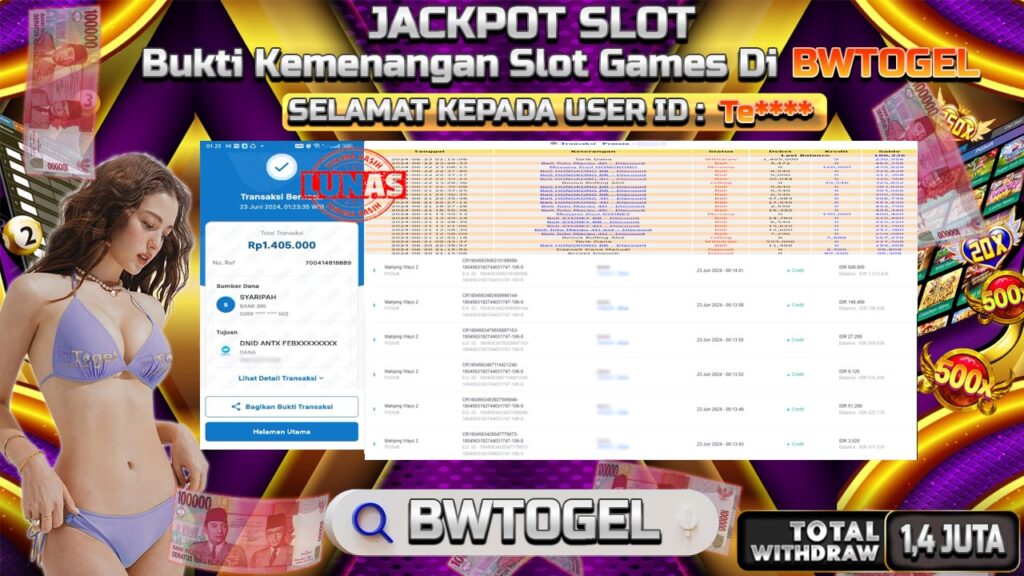 BUKTI JACKPOT SLOT MAHJONG WAYS 2 TERPERCAYA DI INDONESIA TGL 23-06-2024