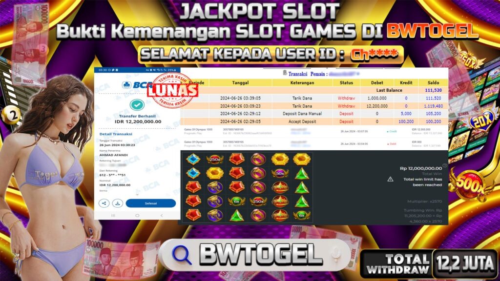 BUKTI JACKPOT SLOT GATES OF OLYMPUS 1000 TERPERCAYA DI INDONESIA TGL 26-06-2024