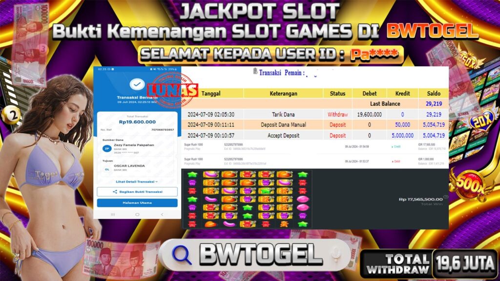 BUKTI JACKPOT SLOT SUGAR RUSH 1000 TERPERCAYA DI INDONESIA TGL 09-07-2024