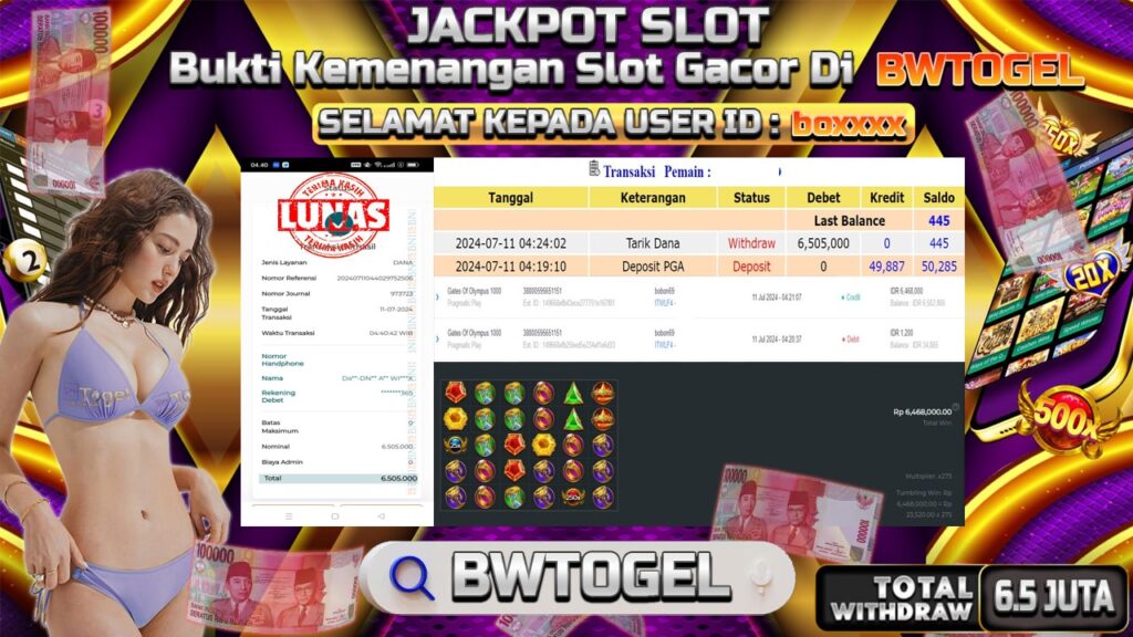 BUKTI JACKPOT SLOT GATES OF OLYMPUS 1000 TERPERCAYA DI INDONESIA TGL 11-07-2024