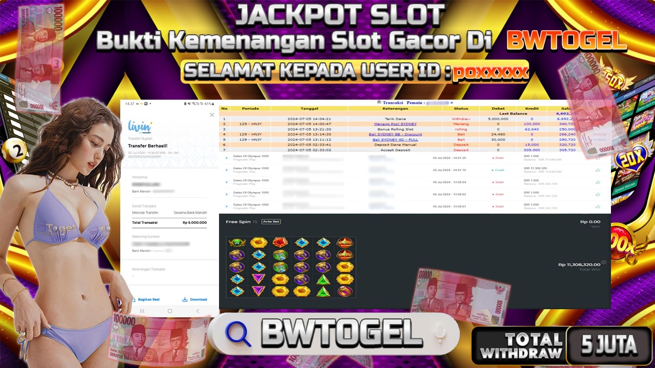 BUKTI JACKPOT SLOT GATES OF OLYMPUS 1000 TERPERCAYA DI INDONESIA TGL 05-07-2024