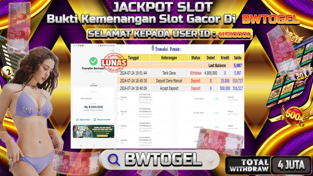 BUKTI JACKPOT SLOT MAHJONG WAYS TERPERCAYA DI INDONESIA TGL 24-07-2024