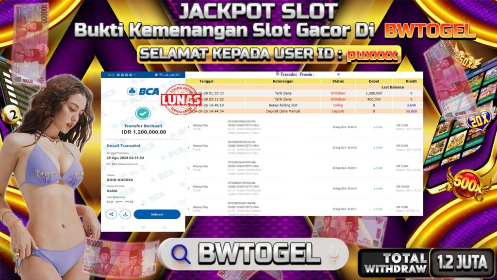 BUKTI JACKPOT SLOT MAHJONG WAYS TERPERCAYA DI INDONESIA TGL 29-08-2024