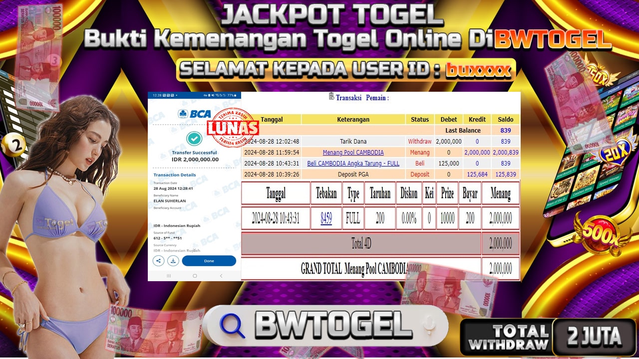 BUKTI JACKPOT TOGEL POOL CAMBODIA TERPERCAYA DI INDONESIA TGL 28-08-2024