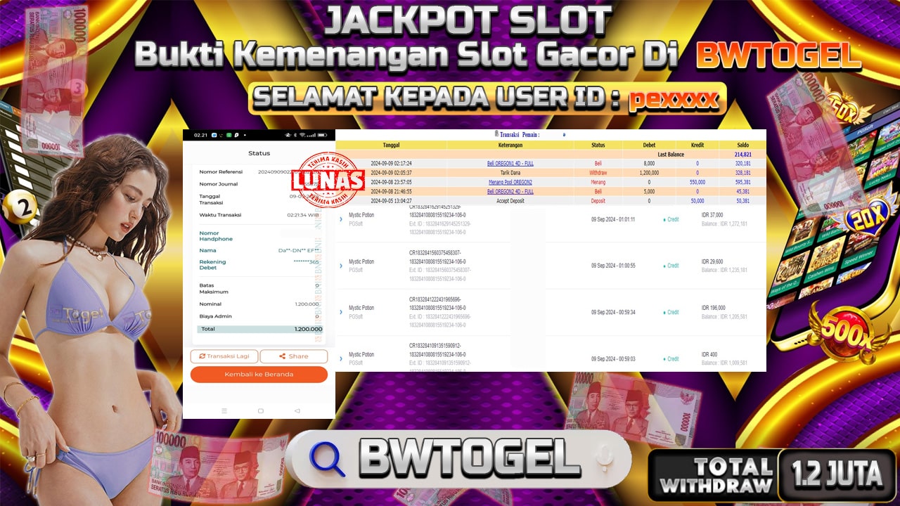 BUKTI JACKPOT SLOT MYSTIC OPTION TERPERCAYA DI INDONESIA TGL 09-09-2024