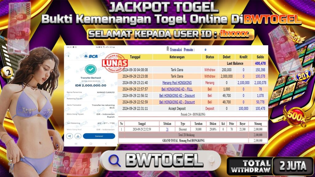 BUKTI JACKPOT TOGEL HONGKONG TERPERCAYA DI INDOESIA TGL 30-09-2024