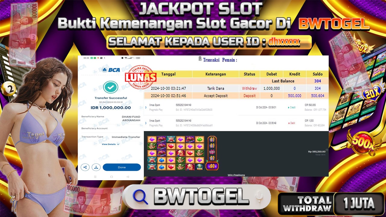 BUKTI JACKPOT SLOT XMAS SPARK TERPERCAYA DI INDONESIA TGL 30-10-2024