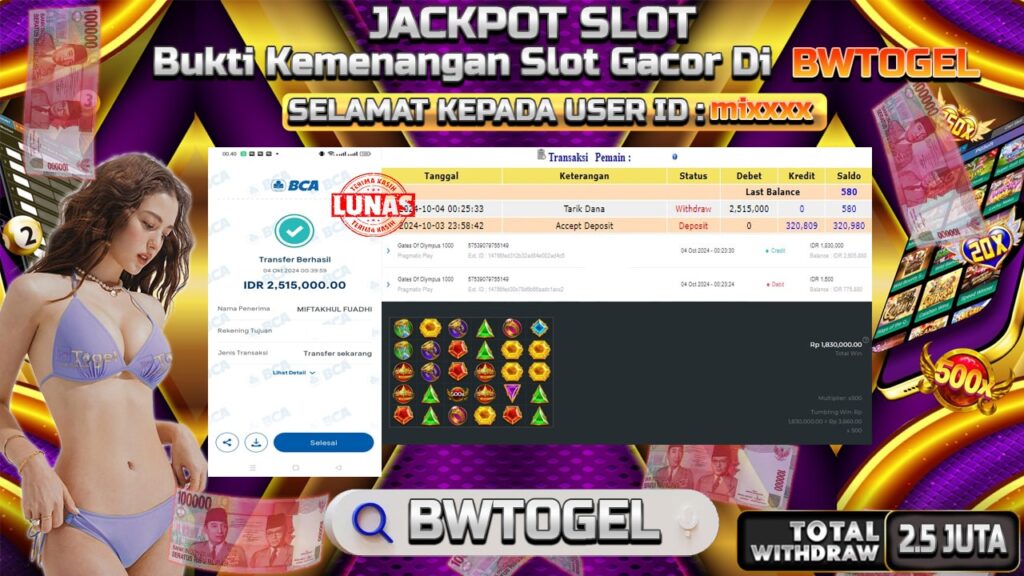 BUKTI JACKPOT SLOT GATES OF OLYMPUS 1000 TERPERCAYA DI INDONESIA TGL 04-10-2024