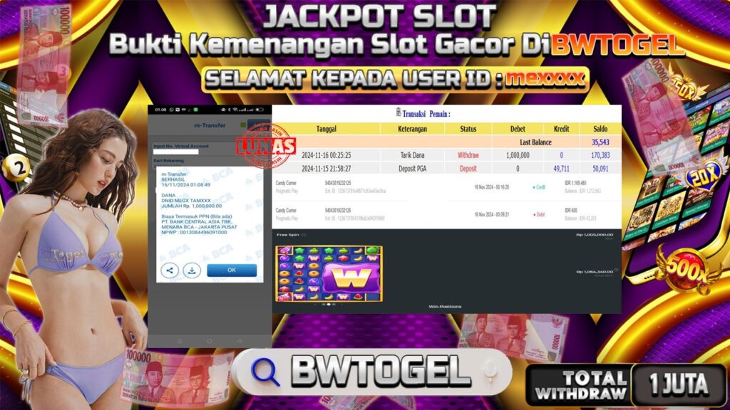 BUKTI JACKPOT SLOT CANDY CORNER TERPERCAYA DI INDONESIA TGL 16-11-2024